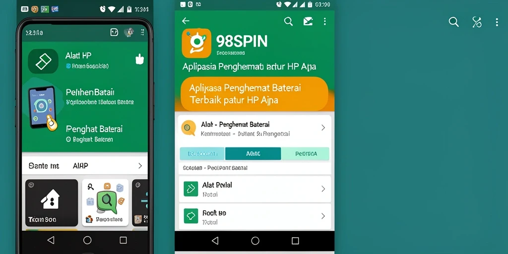 Antarmuka pengguna 98SPIN untuk penghematan baterai yang efisien.