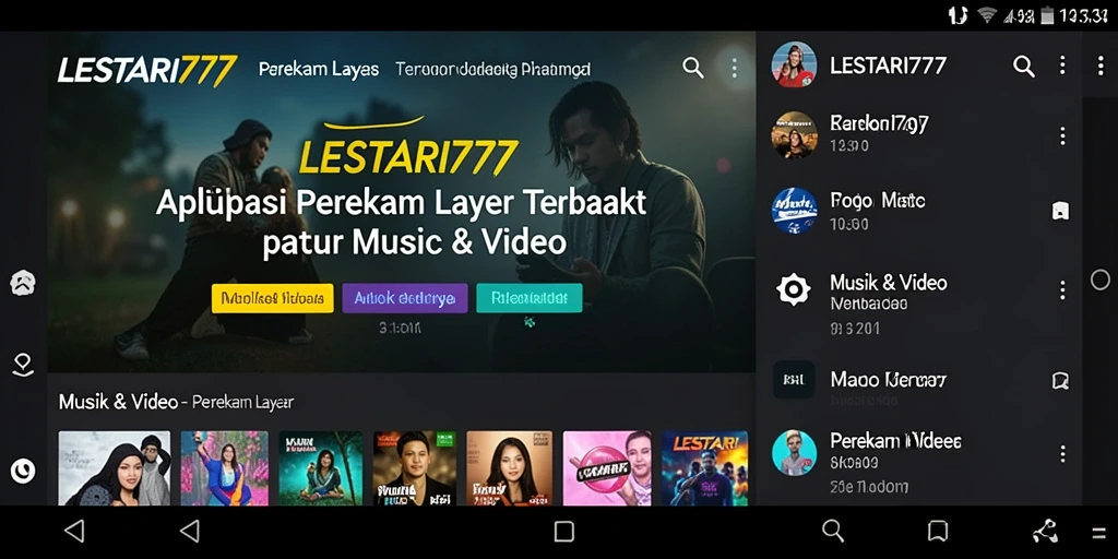 Antarmuka pengguna LESTARI777 yang ramah dengan fitur perekam layar.