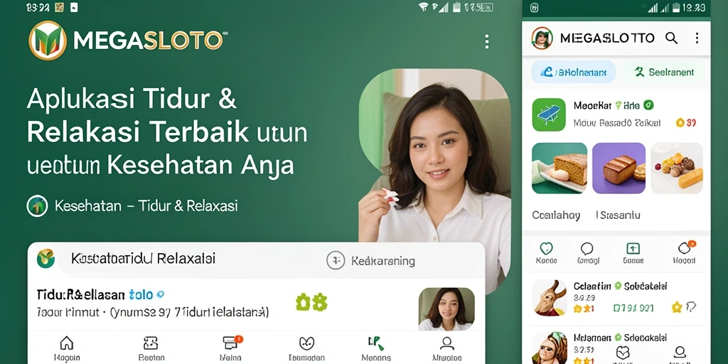 Tampilan antarmuka MEGASLOTO yang menenangkan untuk Tidur & Relaksasi.