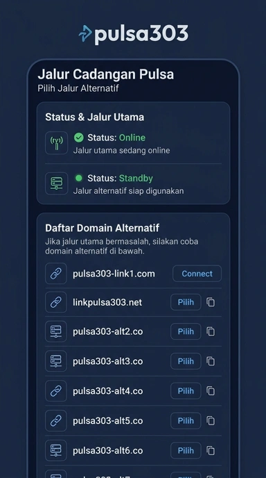Tampilan link alternatif pulsa303